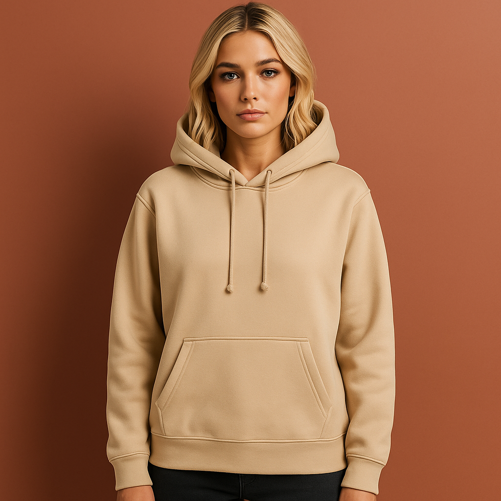 Comfortabele casual hoodie voor dames in khaki kleur, ideaal voor dagelijks gebruik en ontspannen outfits.