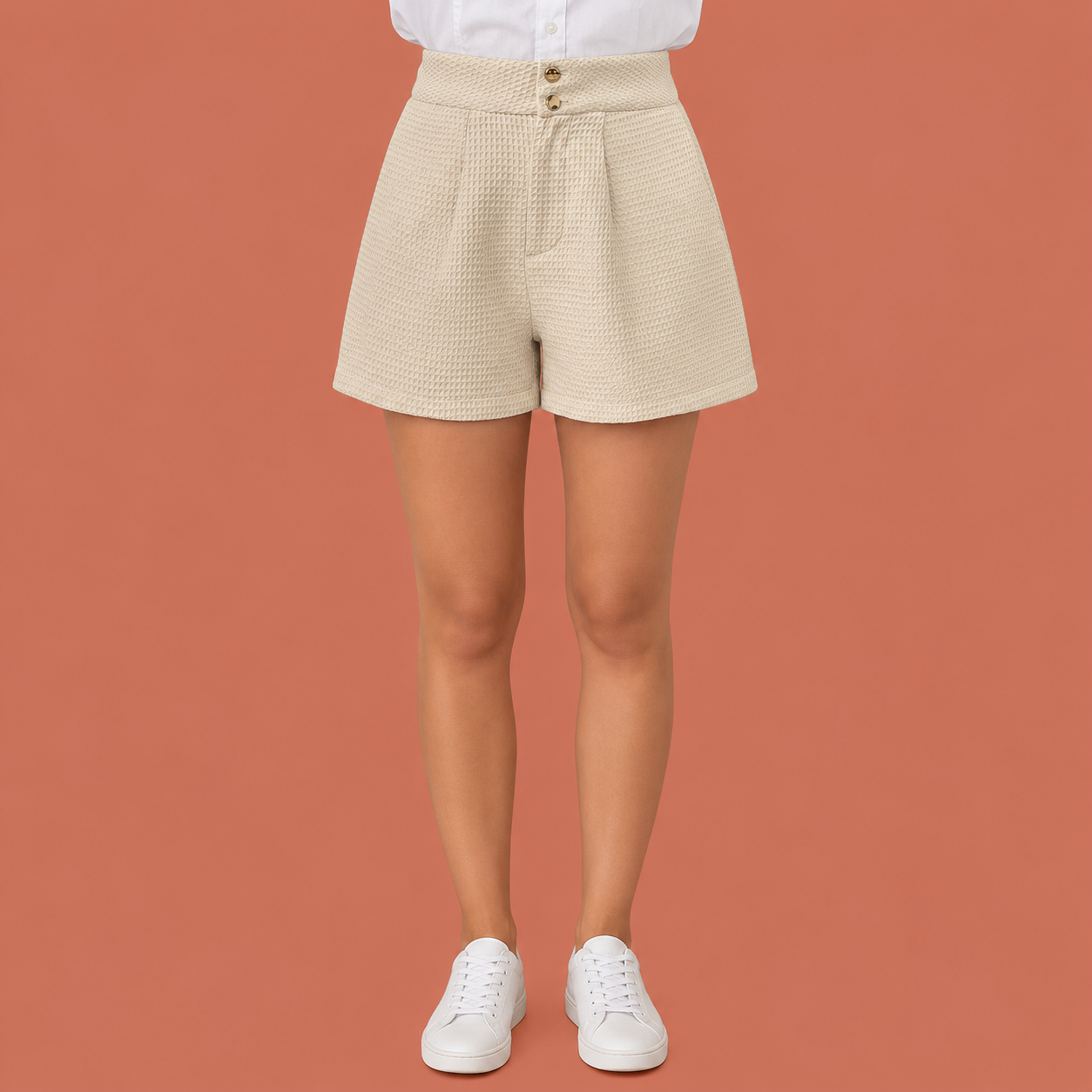 Dames pantalon in khaki met minimalistisch design, zacht en comfortabel voor casual en stijlvolle outfits.