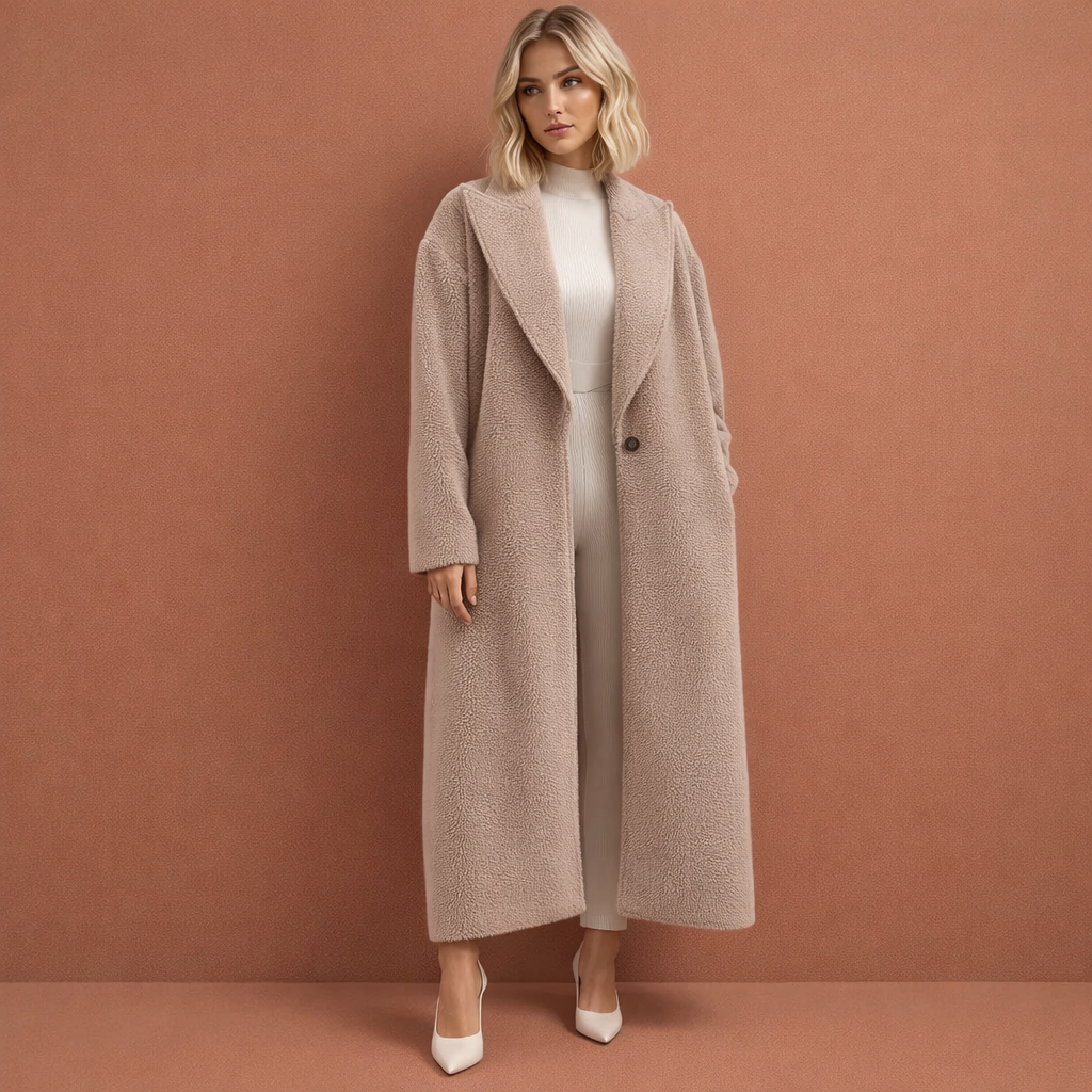 Khaki elegante oversized mantel voor dames met comfortabele pasvorm, ideaal voor dagelijks gebruik in herfst en winter.