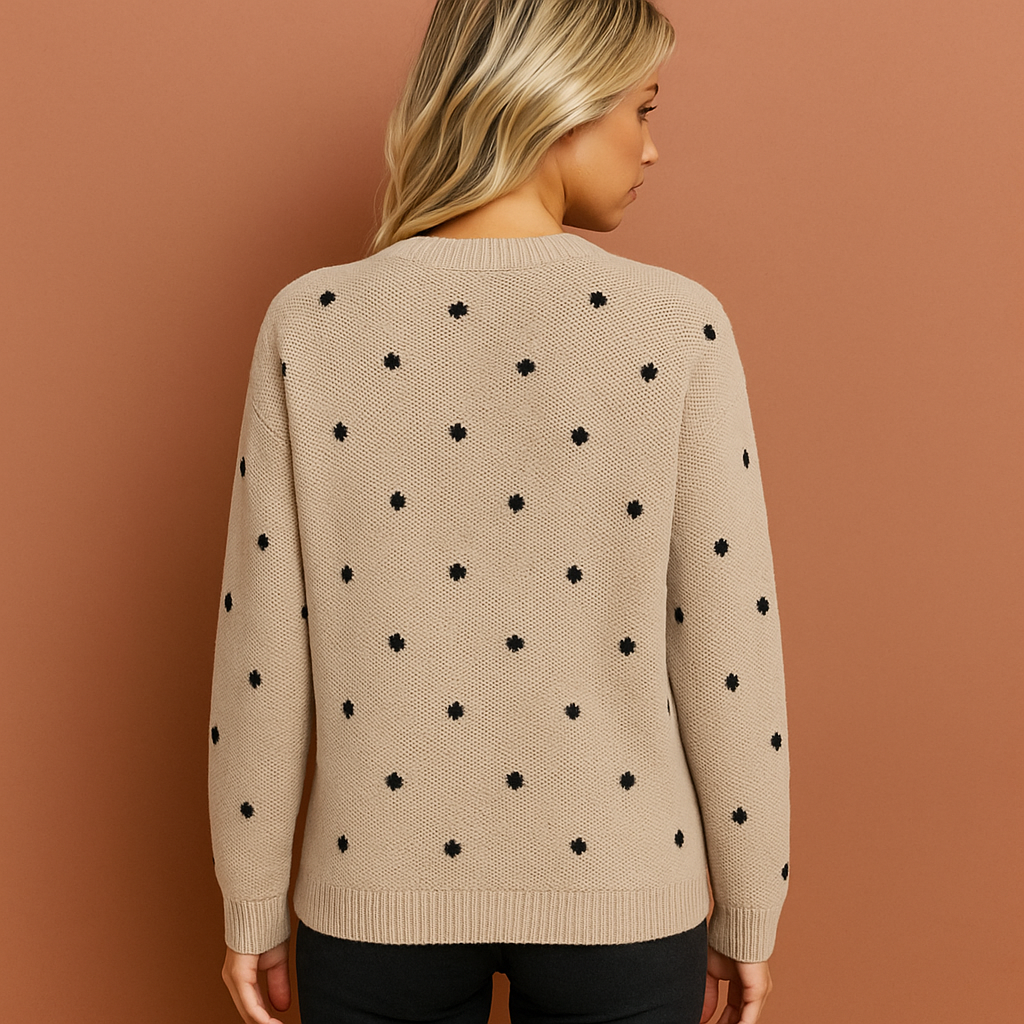 Khaki stijlvolle dames trui met moderne pasvorm, ideaal voor herfst- en winterlooks.