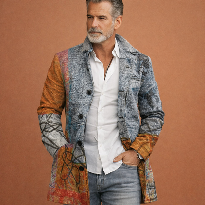 Lichtbruine winddichte lange jas voor heren met comfortabele pasvorm, geschikt voor dagelijks gebruik in herfst en winter.