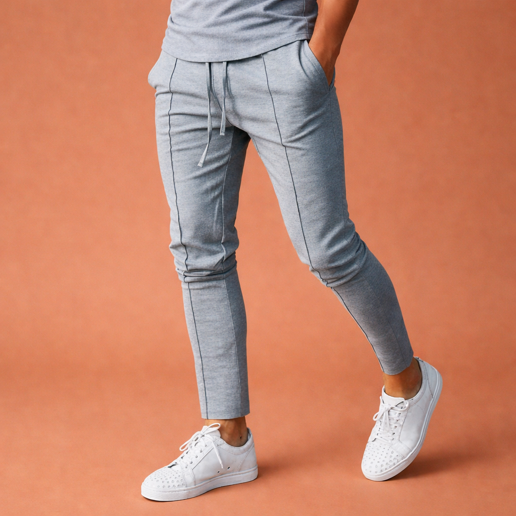 Dames broek in lichtgrijs met minimalistisch design, zacht en comfortabel voor casual en stijlvolle outfits.