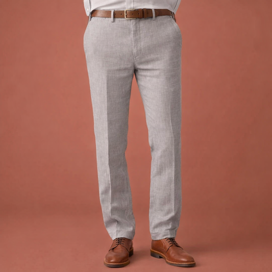 Dames broek in lichtgrijs met minimalistisch design, zacht en comfortabel voor casual en stijlvolle outfits.