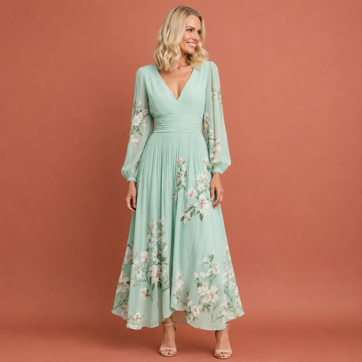 ames midi jurk in lichtgroen met minimalistisch design, zacht en comfortabel voor casual en stijlvolle outfits.