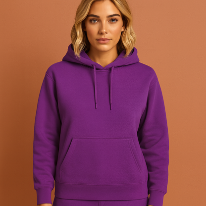 Comfortabele casual hoodie voor dames in lila kleur, ideaal voor dagelijks gebruik en ontspannen outfits.