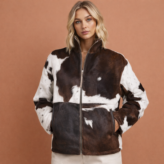 Marron elegante jas met print voor dames met een comfortabele pasvorm, perfect voor dagelijks gebruik en speciale gelegenheden.