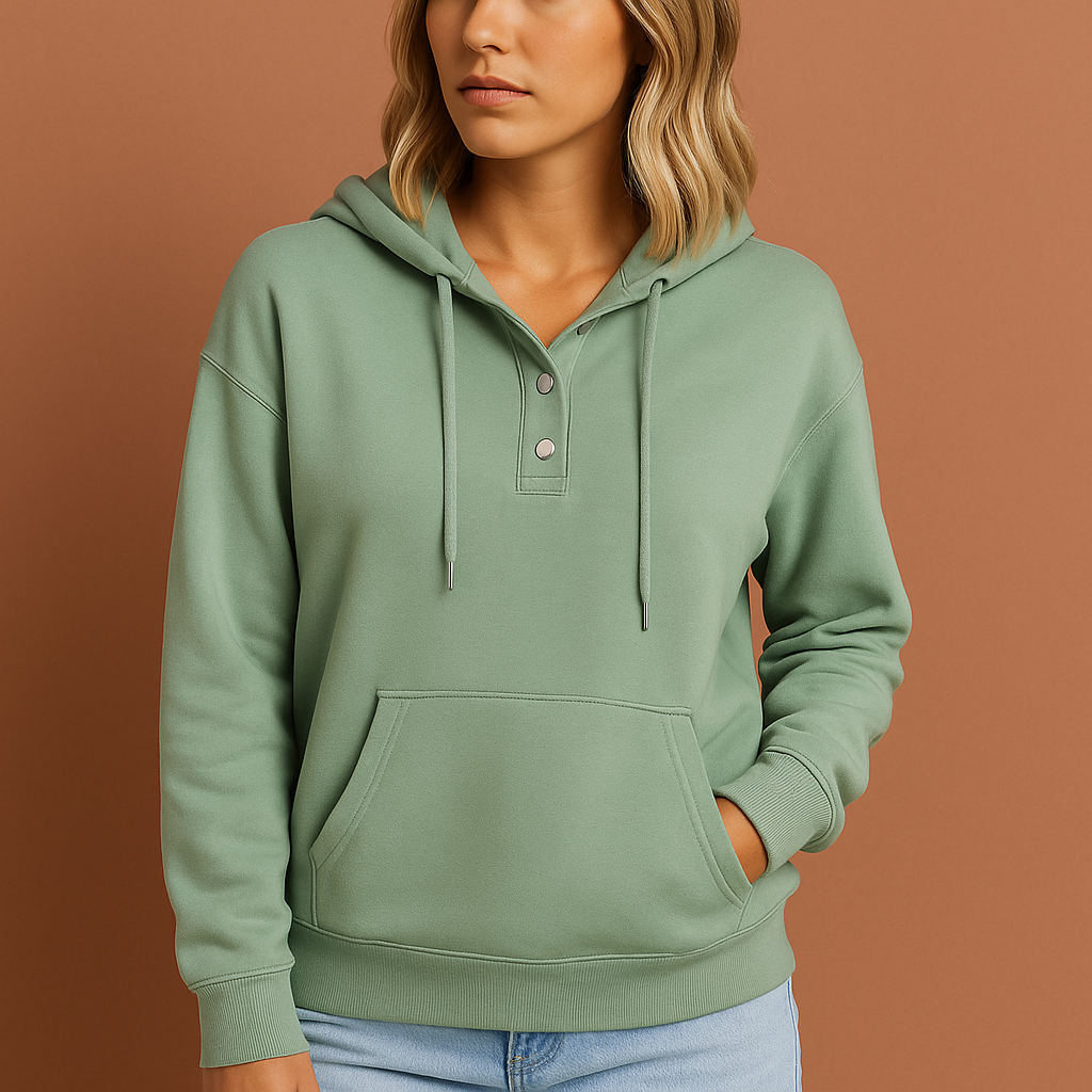 Mint dames sweatshirt met moderne designerprint en comfortabele pasvorm, ideaal voor casual outfits.