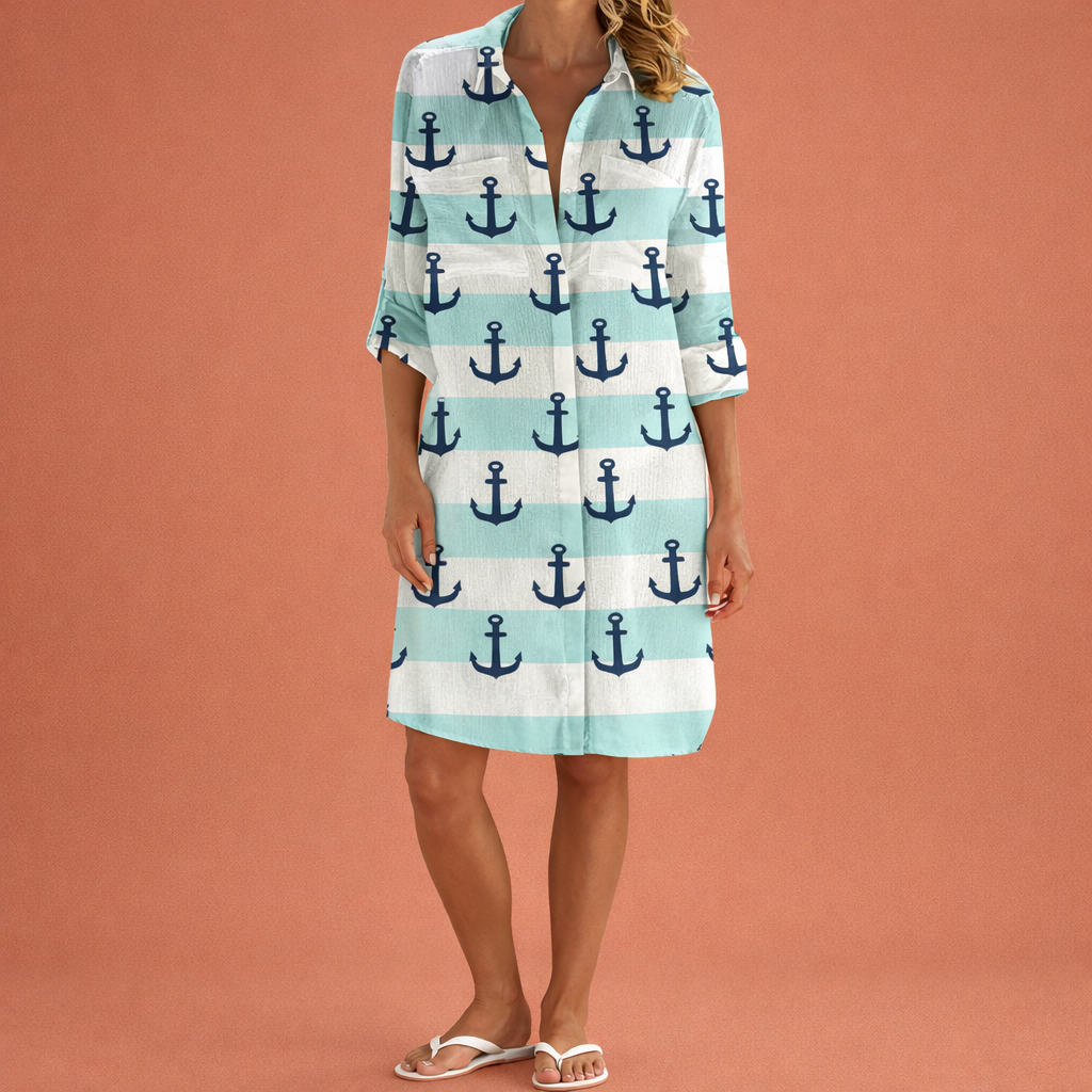 Dames midi zomerjurk in mintgroen met minimalistisch design, zacht en comfortabel voor casual en stijlvolle outfits.