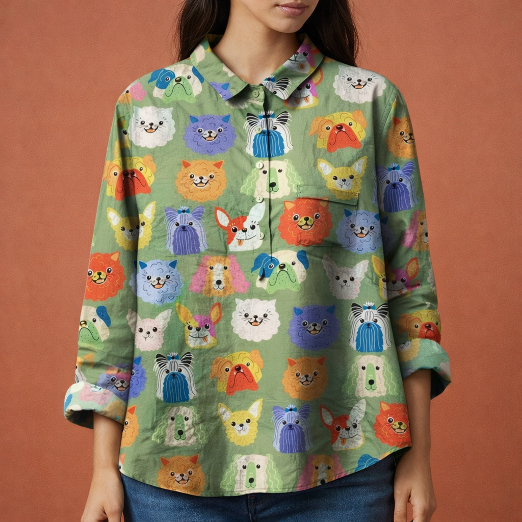 Dames blouse in olijfgroen met minimalistisch design, zacht en comfortabel voor casual en stijlvolle outfits.