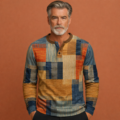 Oranje warme trui voor heren met comfortabele pasvorm en tijdloos ontwerp, geschikt voor koude dagen.