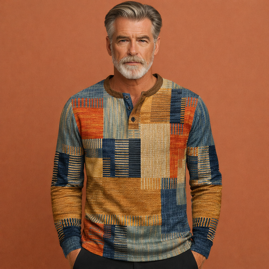 Oranje warme trui voor heren met comfortabele pasvorm en tijdloos ontwerp, geschikt voor koude dagen.