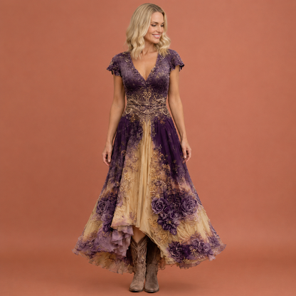 Dames bohemian maxi jurk in paars met minimalistisch design, zacht en comfortabel voor casual en stijlvolle outfits.