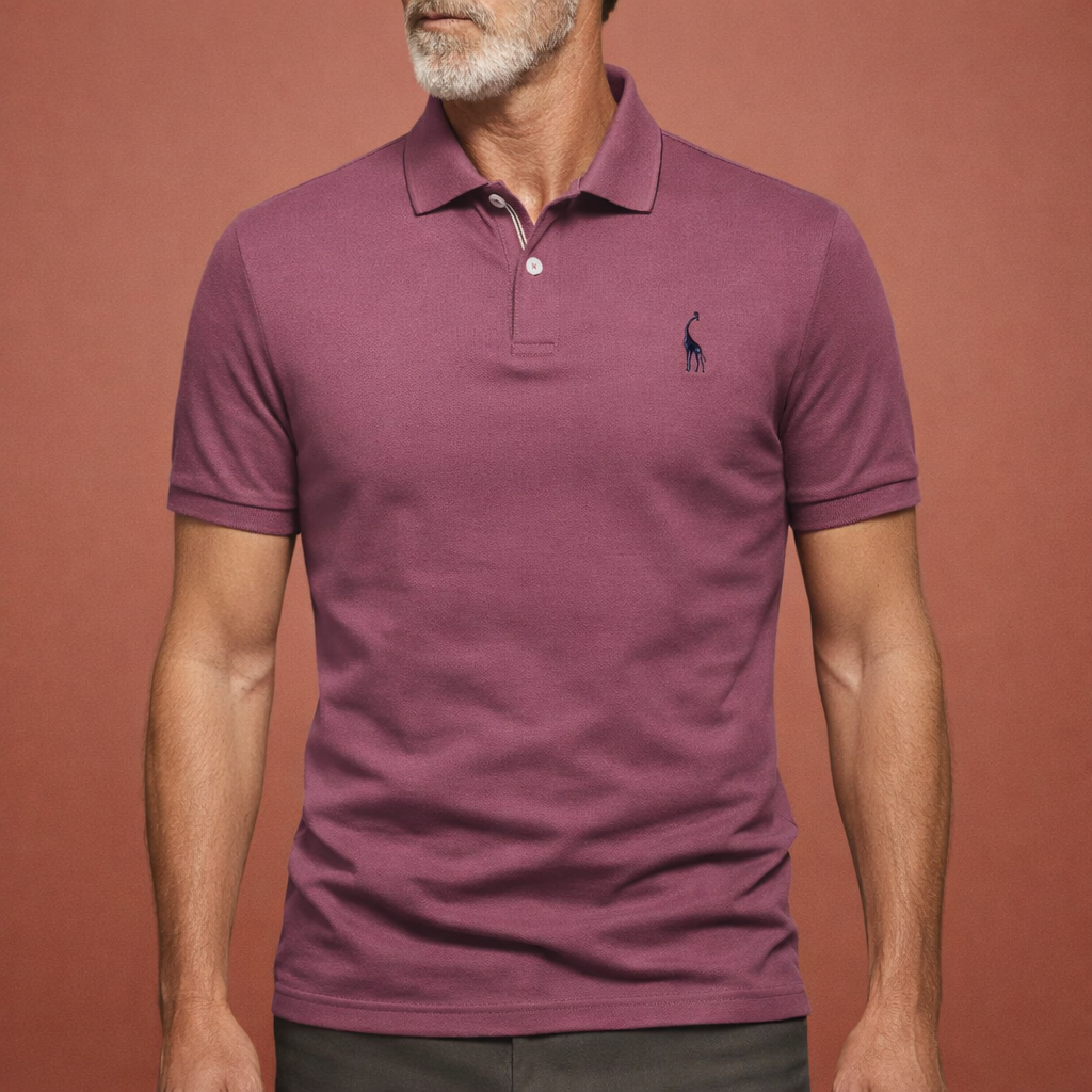 Herenpolo in paars met minimalistisch design, zacht en comfortabel voor casual en stijlvolle outfits.