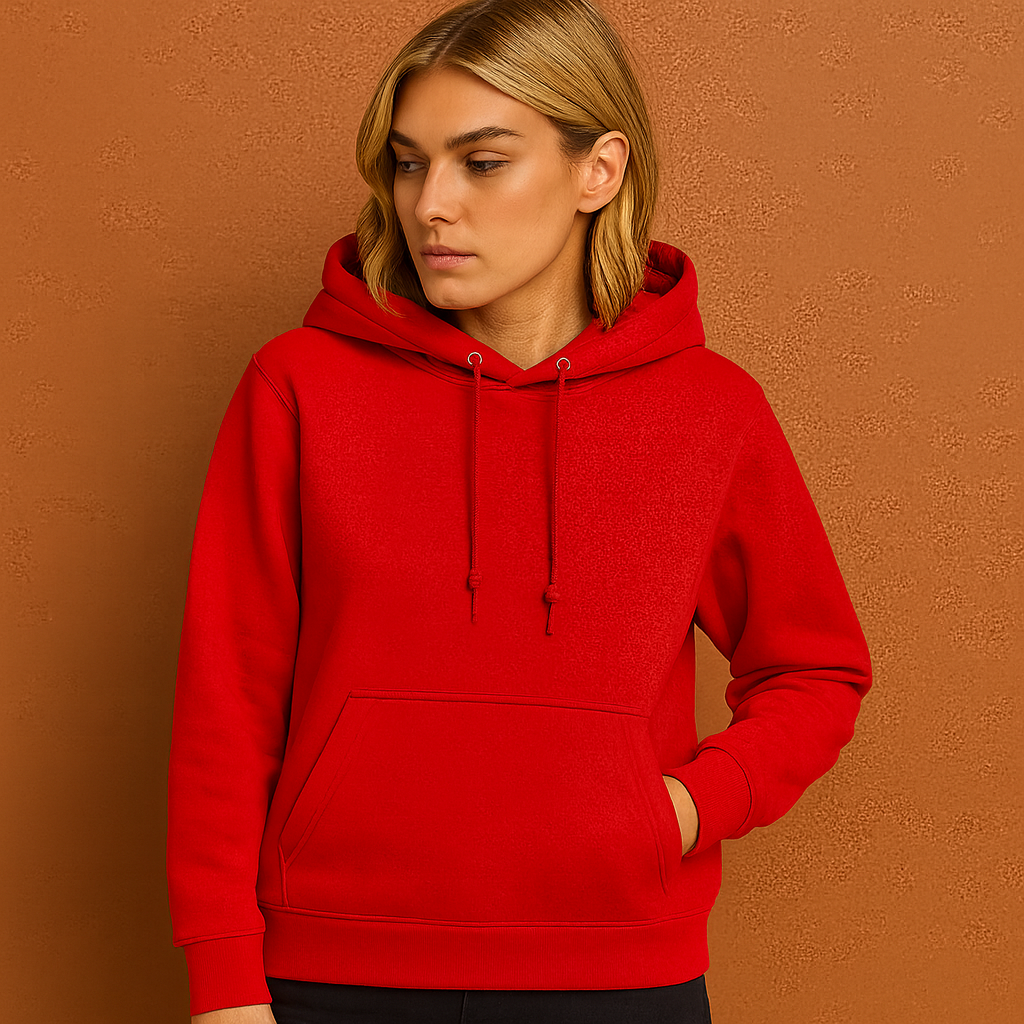 Comfortabele casual hoodie voor dames in rode kleur, ideaal voor dagelijks gebruik en ontspannen outfits.