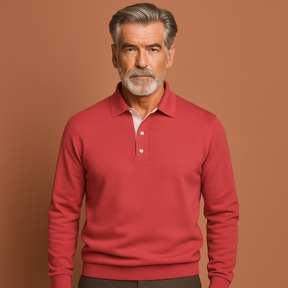 Rode herensweater met moderne pasvorm en tijdloos design, ideaal voor dagelijks gebruik en casual outfits.