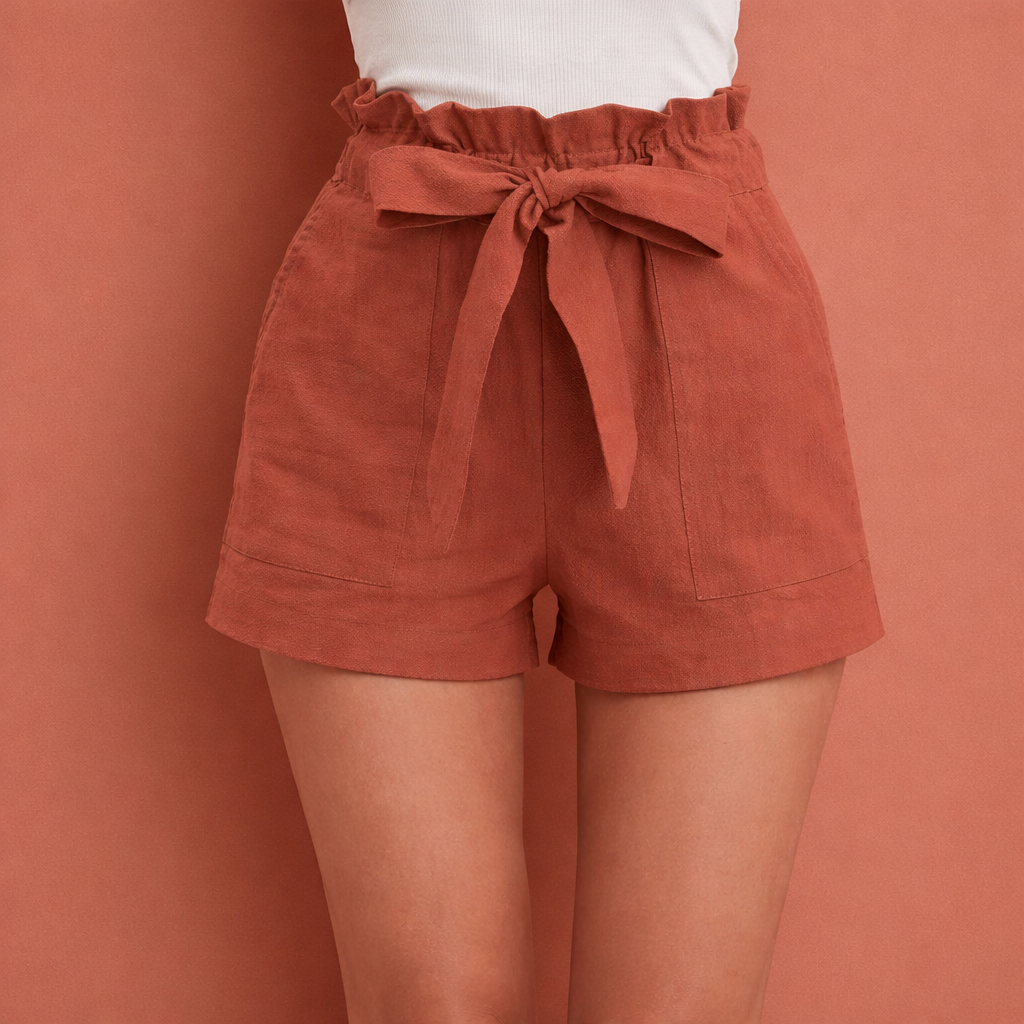 Dames shorts in rood met minimalistisch design, zacht en comfortabel voor casual en stijlvolle outfits.