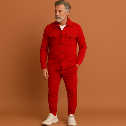 Premium heren set met tijdloos ontwerp in rode kleur, ideaal voor dagelijks gebruik en casual outfits.