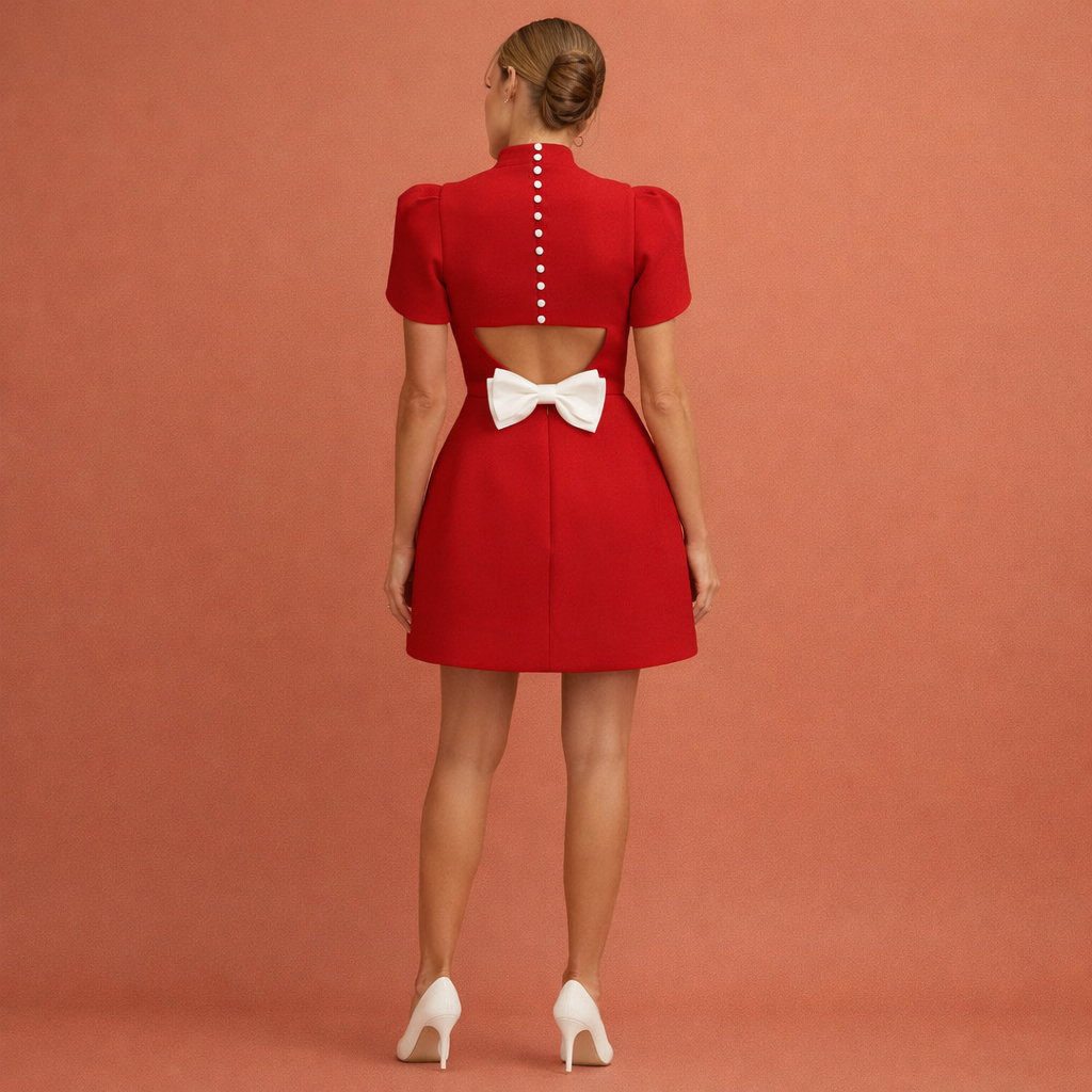 Rode stijlvolle mini jurk voor dames, perfect voor dagelijks gebruik en feestelijke gelegenheden.