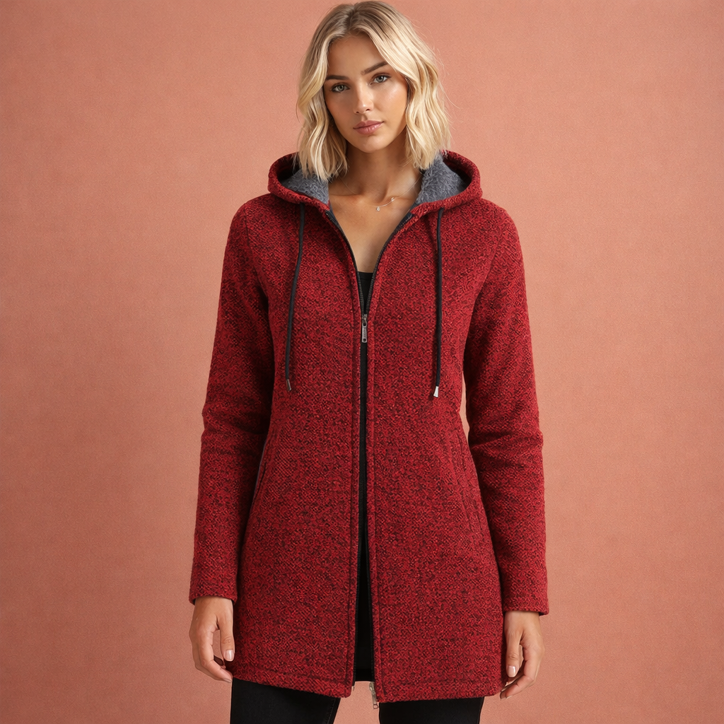Rode warme casual vest met capuchon voor heren met comfortabele pasvorm, ideaal voor dagelijks gebruik en koude dagen.