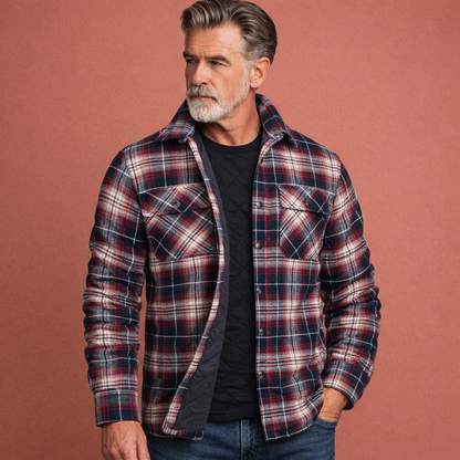 Rood heren overshirt met knoopsluiting en comfortabele pasvorm, geschikt voor dagelijks gebruik en casual outfits.