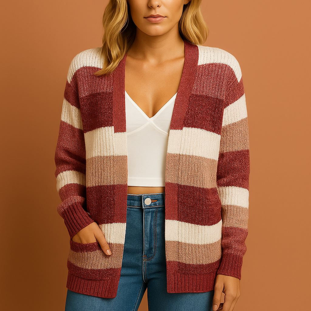 Rood dames vest met moderne pasvorm en stijlvolle uitstraling, perfect voor casual en nette herfstoutfits.