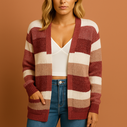 Rood dames vest met moderne pasvorm en stijlvolle uitstraling, perfect voor casual en nette herfstoutfits.