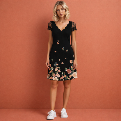 Dames mini-jurk in roze-rood met minimalistisch design, zacht en comfortabel voor casual en stijlvolle outfits.