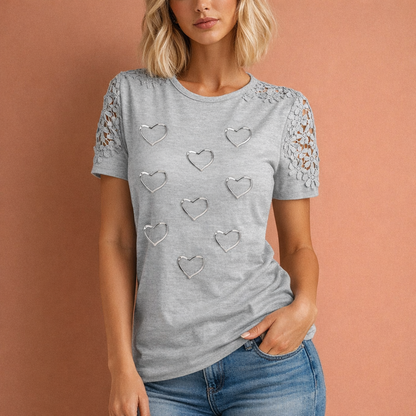 Dames T-shirt in roze met minimalistisch design, zacht en comfortabel voor casual en stijlvolle outfits.