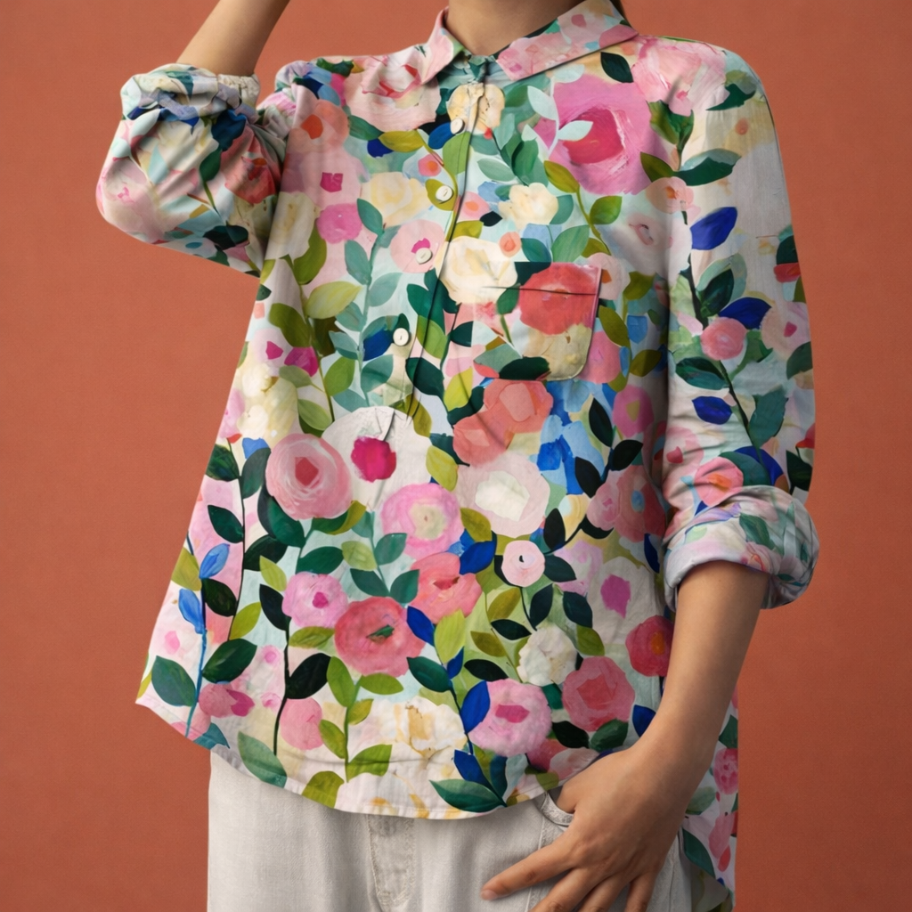 Dames blouse in roze met minimalistisch design, zacht en comfortabel voor casual en stijlvolle outfits.