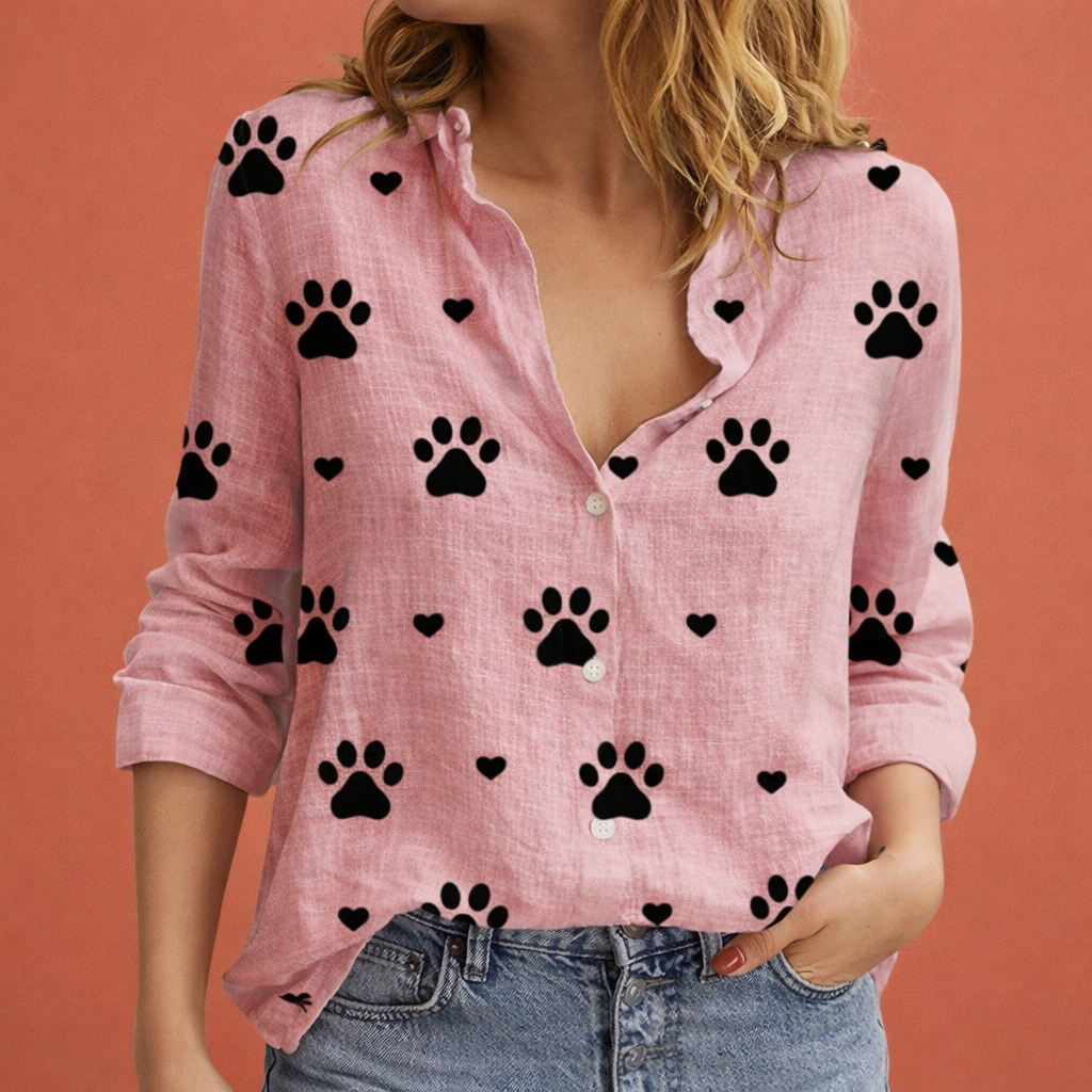 Dames blouse in roze met minimalistisch design, zacht en comfortabel voor casual en stijlvolle outfits.