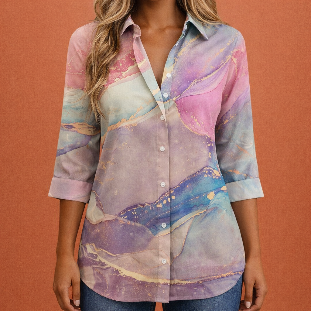 Dames blouse in roze met minimalistisch design, zacht en comfortabel voor casual en stijlvolle outfits.
