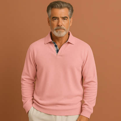 Herentrui in roze met ademend design, lichtgewicht en comfortabel voor casual zomer- en lente-outfits.