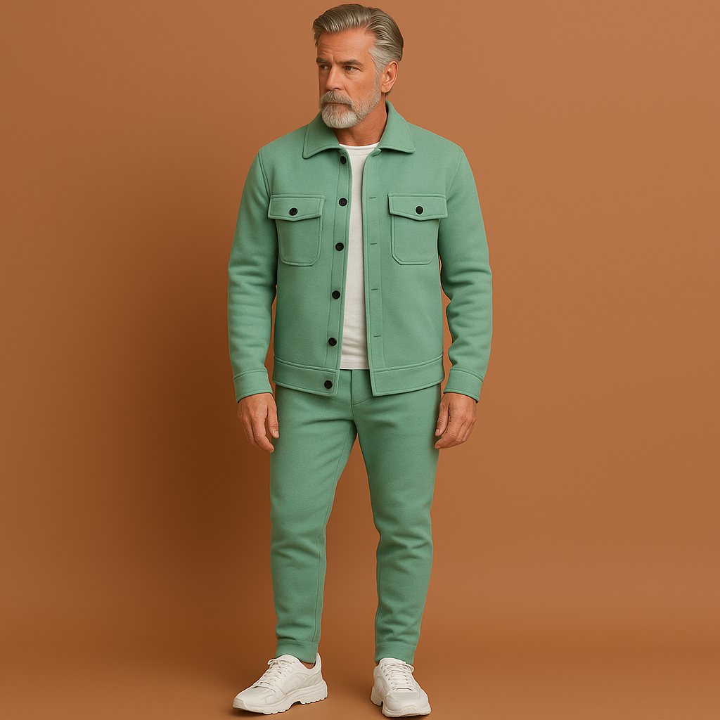 Premium heren set met tijdloos ontwerp in turkooizen kleur, ideaal voor dagelijks gebruik en casual outfits.