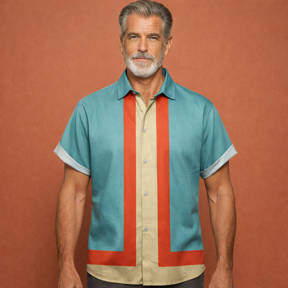 Heren overhemd in turquoise met minimalistisch design, zacht en comfortabel voor casual en stijlvolle outfits.