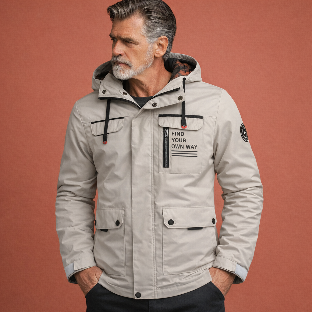 Witte casual herenjas met ritssluiting en comfortabele pasvorm, geschikt voor dagelijks gebruik en moderne outfits.
