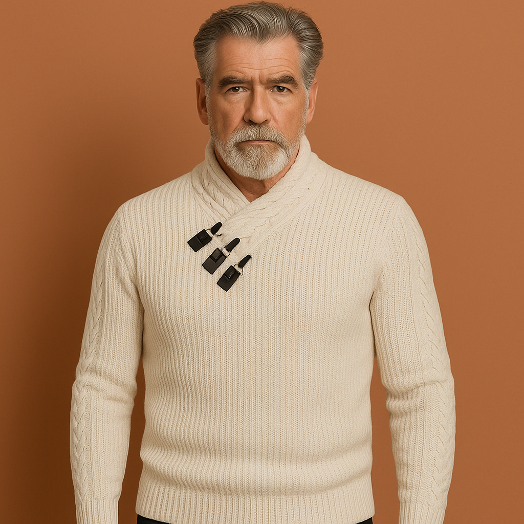 Witte heren sweater met gebreid ontwerp en comfortabele pasvorm, ideaal voor dagelijks gebruik en casual outfits.