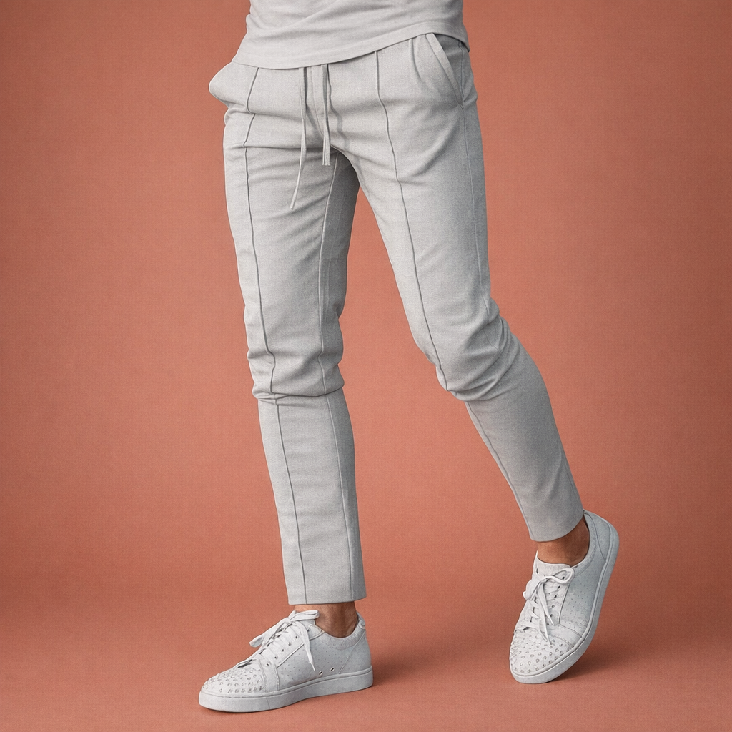 Dames broek in wit met minimalistisch design, zacht en comfortabel voor casual en stijlvolle outfits.