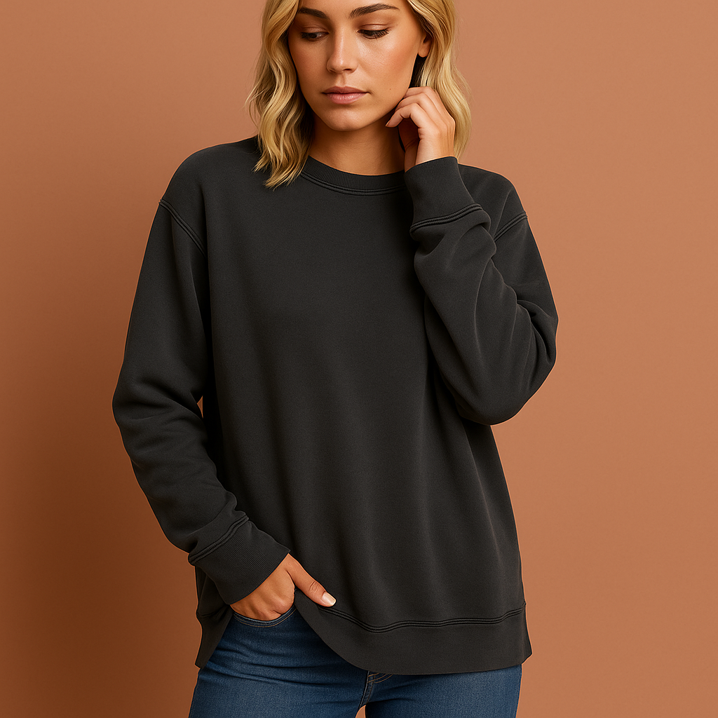 Comfortabel casual sweatshirt voor dames in zwarte kleur, ideaal voor dagelijks gebruik en vrije tijd.