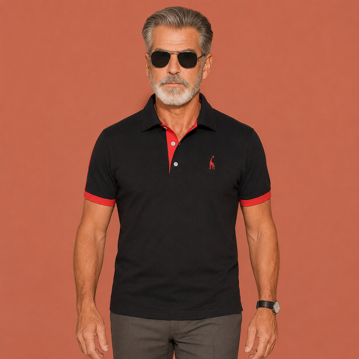 Heren polo shirt in zwart met minimalistisch design, zacht en comfortabel voor casual en stijlvolle outfits.