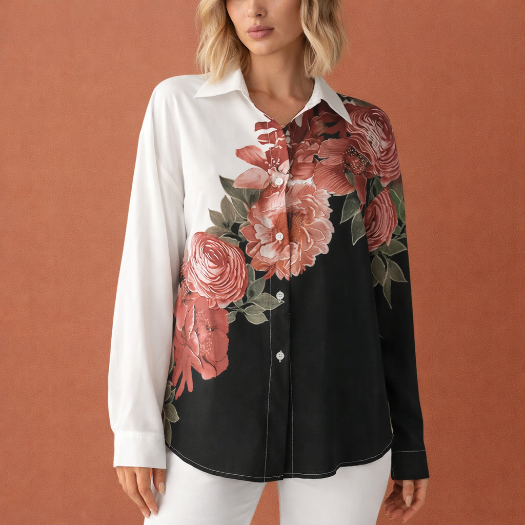 Dames blouse in zwart met minimalistisch design, zacht en comfortabel voor casual en stijlvolle outfits