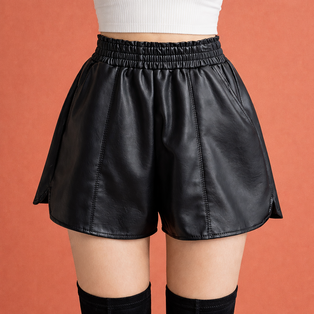 Dames shorts in zwart met minimalistisch design, zacht en comfortabel voor casual en stijlvolle outfits.
