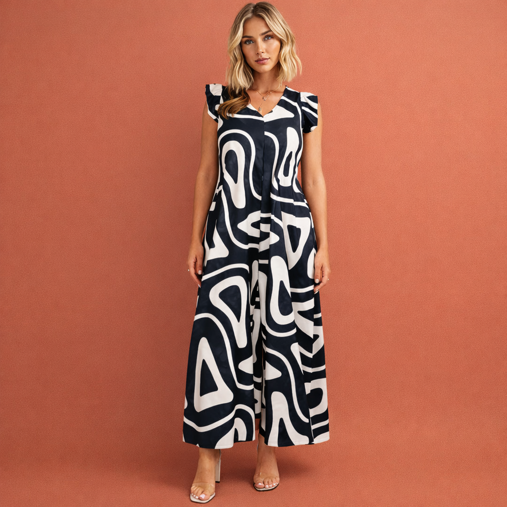 Elegante jumpsuit voor dames met een comfortabele pasvorm, geschikt voor feestelijke en stijlvolle gelegenheden.
