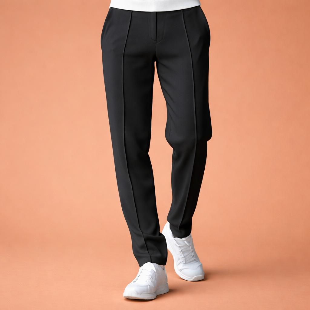 Heren broek in zwart met minimalistisch design, zacht en comfortabel voor casual en stijlvolle outfits.