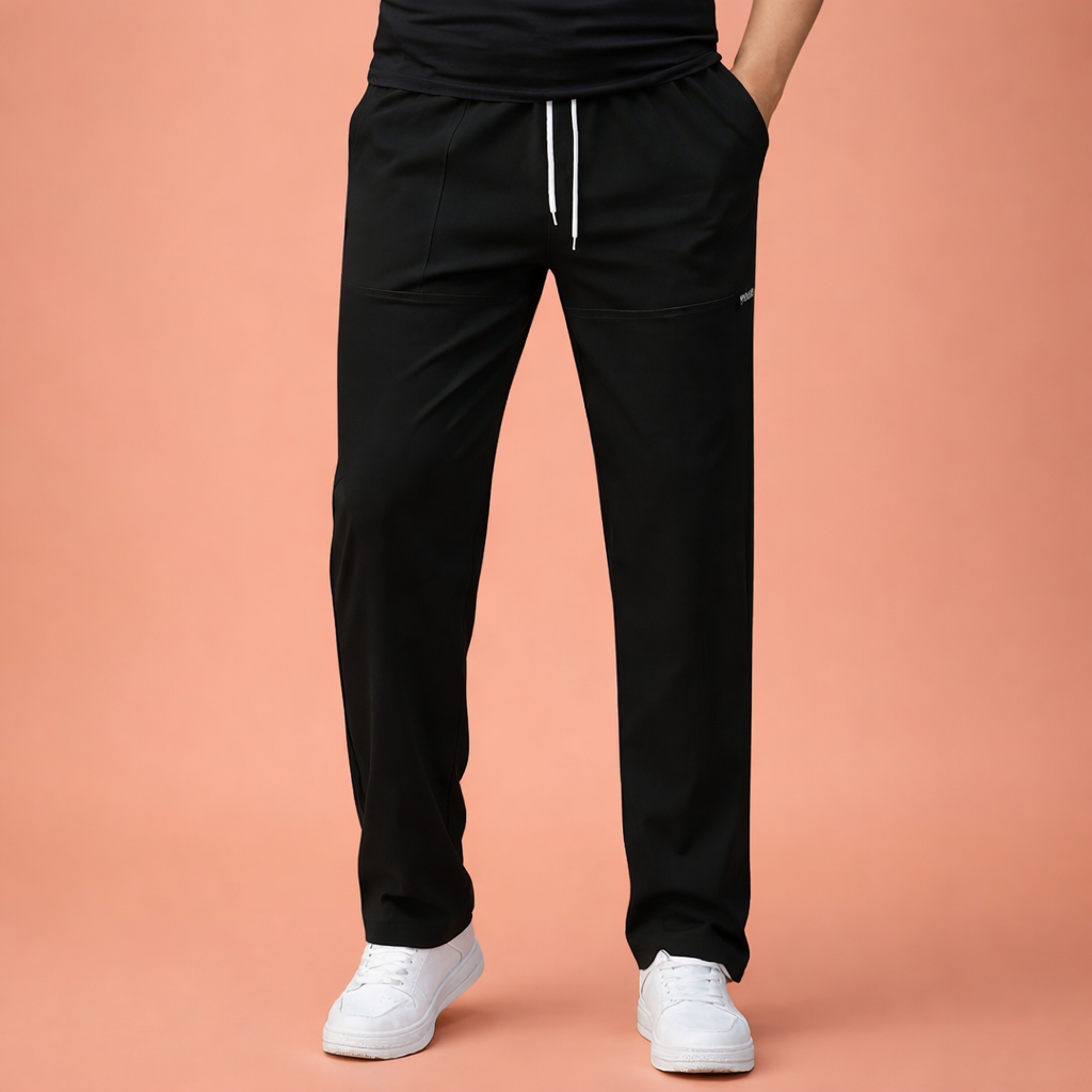 Dames broek in zwart met minimalistisch design, zacht en comfortabel voor casual en stijlvolle outfits.