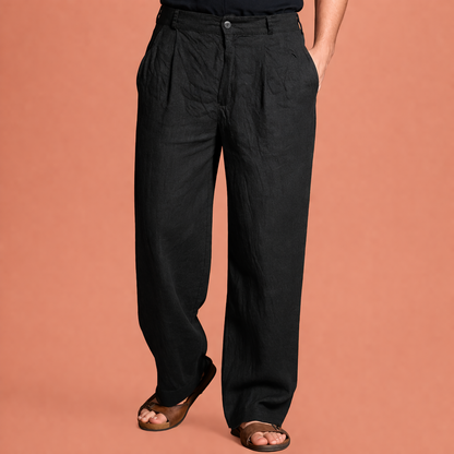 Dames broek in zwart met minimalistisch design, zacht en comfortabel voor casual en stijlvolle outfits.