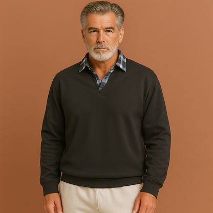 Herentrui in zwart met ademend design, lichtgewicht en comfortabel voor casual zomer- en lente-outfits.