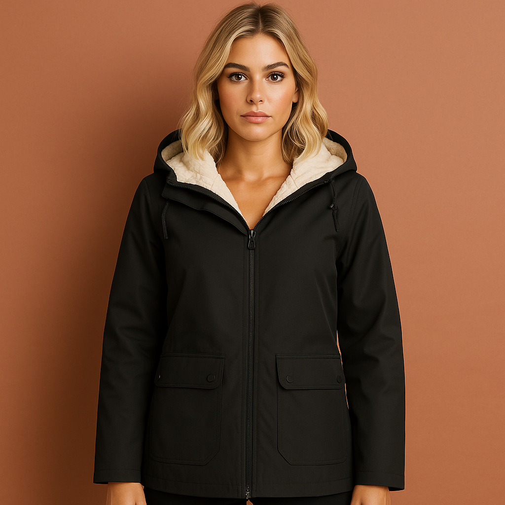 Waterdichte jas voor dames in verschillende kleuren met fleece-voering, ideaal voor koude en natte dagen.